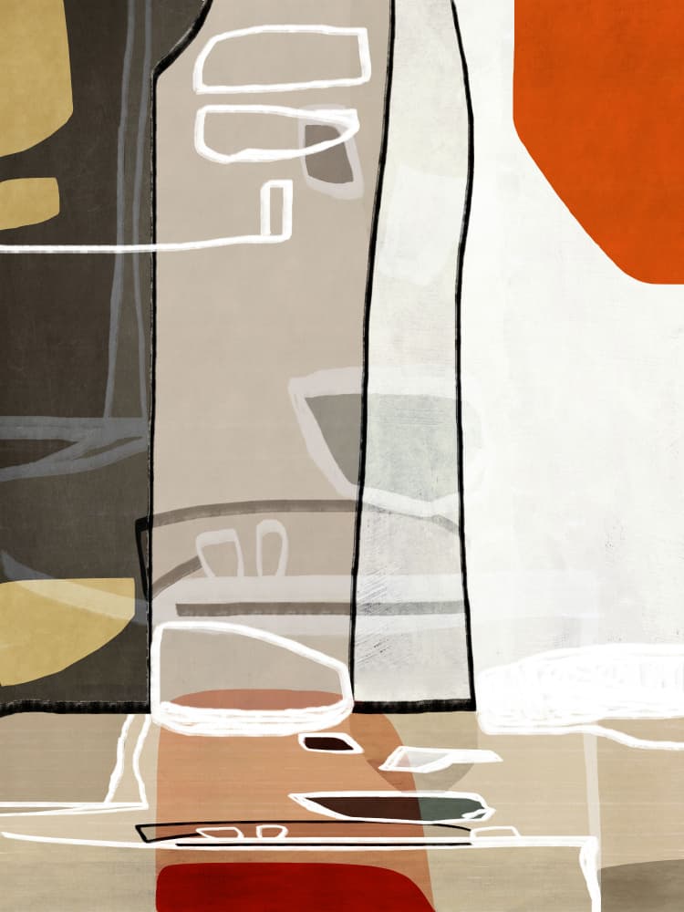 Warm Abstract Geometry by Roberto Moro — canvas wall art