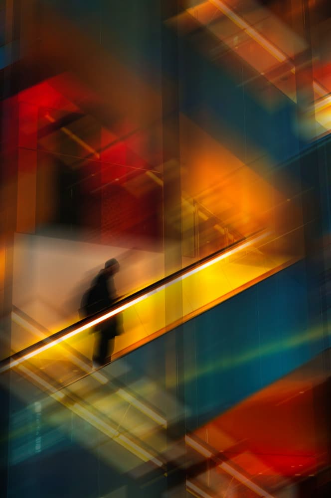 Blurred Urban Escalator by Atsushi Inamura — canvas wall art