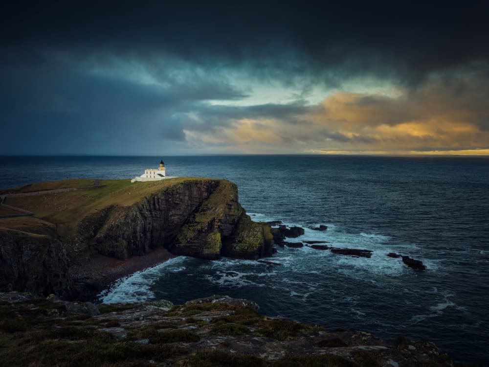 Dramatic Coastal Lighthouse View by Radek Pohnan — canvas wall art