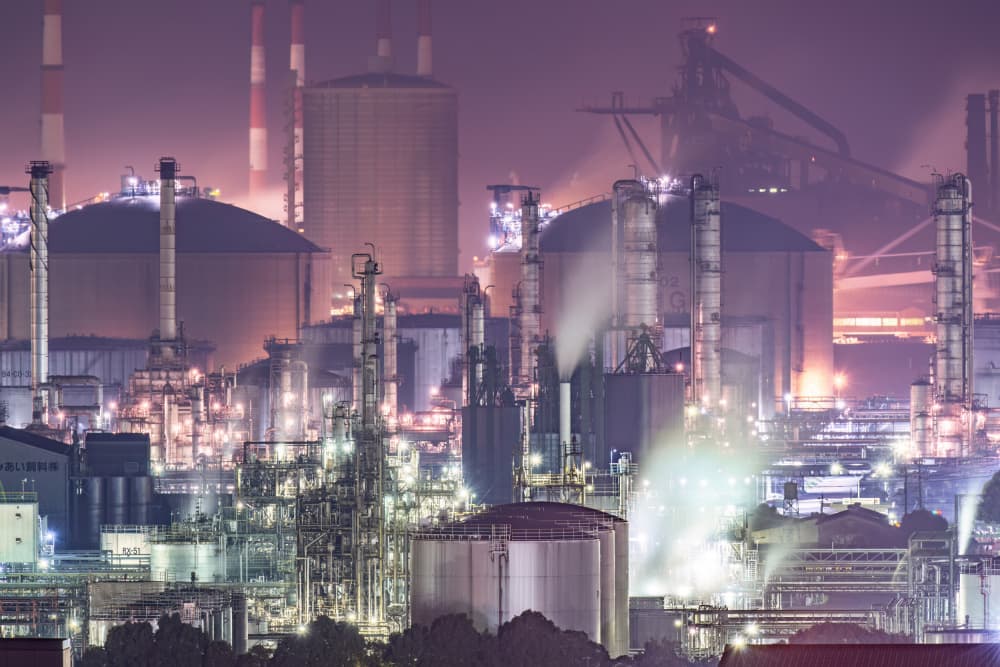 Night Industrial Glow by Kobayashi Tetsurou — canvas wall art