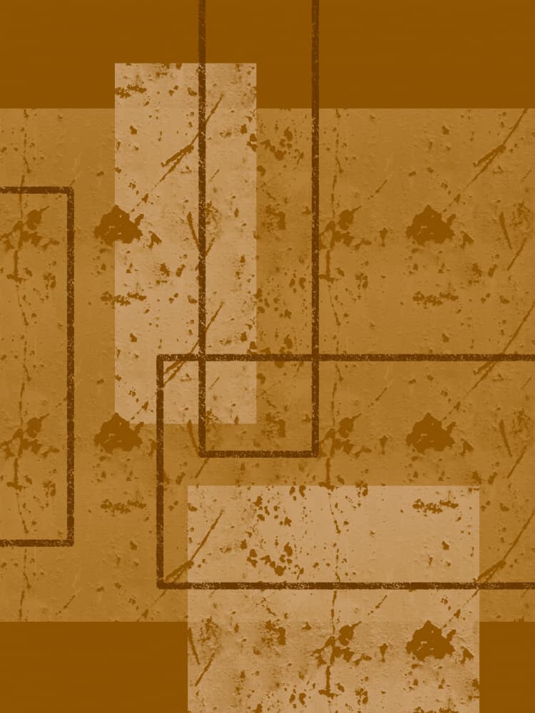 Golden Abstract Forms by Yuli Saputra — canvas wall art