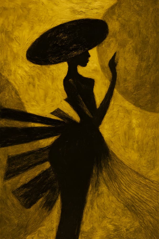 Golden Silhouette Woman by HUGO — canvas wall art