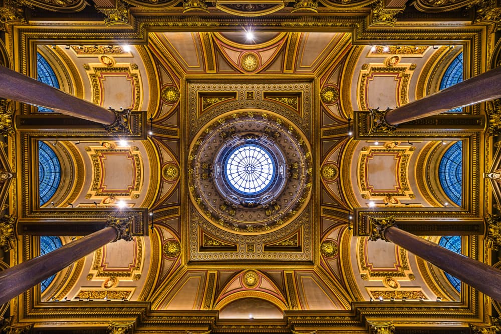 Ornate Golden Dome Ceiling by Hardik Pandya — canvas wall art
