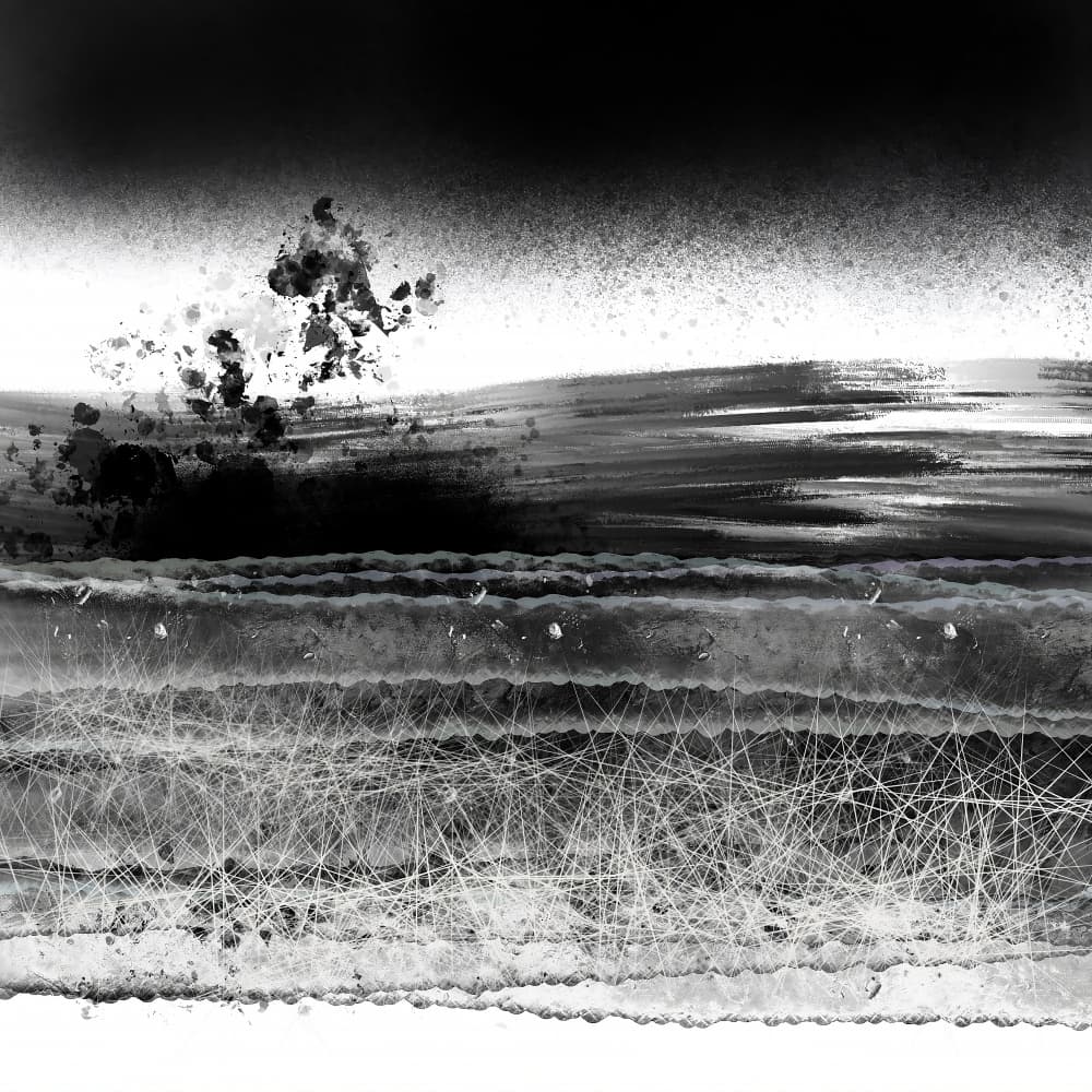 Abstract Stormy Horizon by Cesare Bellassai Art — canvas wall art