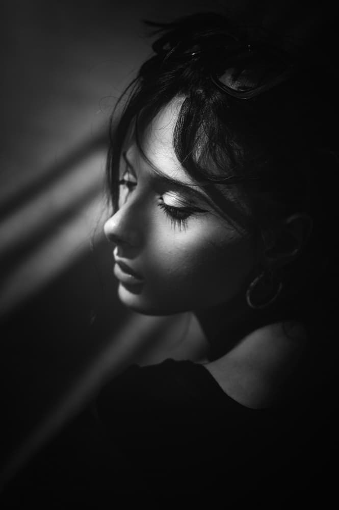 Pensive Woman Profile by Toni Fidanza — canvas wall art