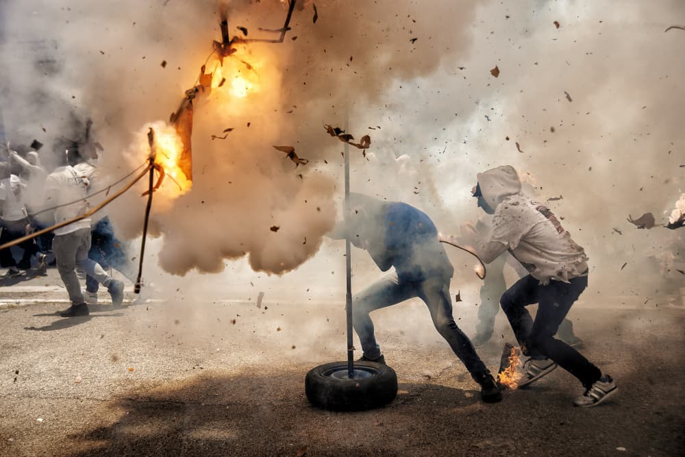 Fiery Festival Blast by Pasquale Guerra — canvas wall art