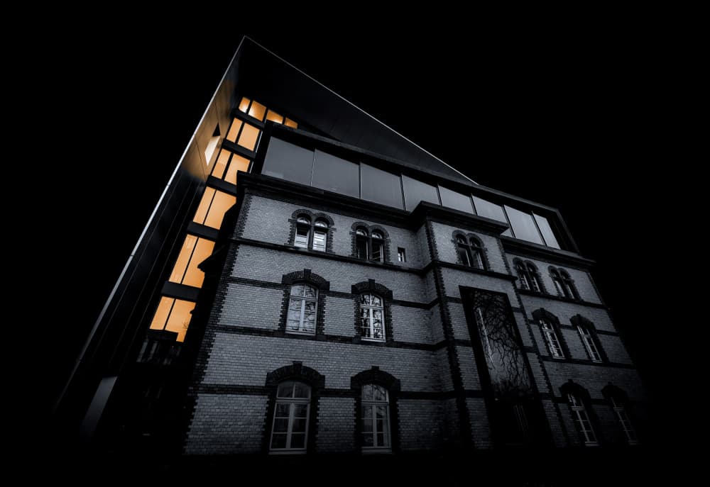 Modern Meets Historic Building by Roland M Schwerdtfeger — canvas wall art