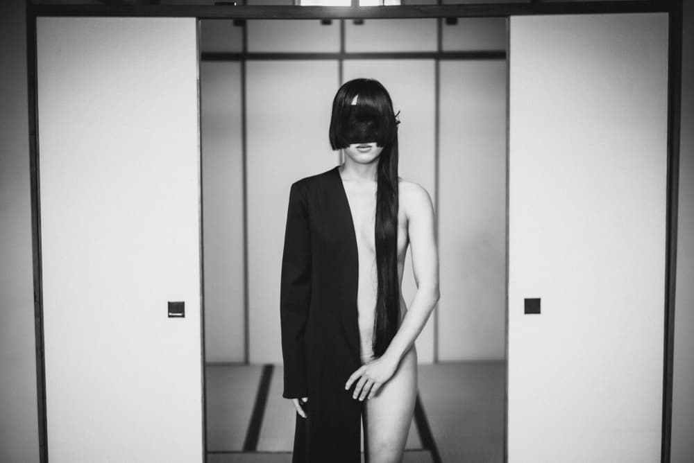 Mysterious Figure Long Hair by Kurosaki Sangan — canvas wall art