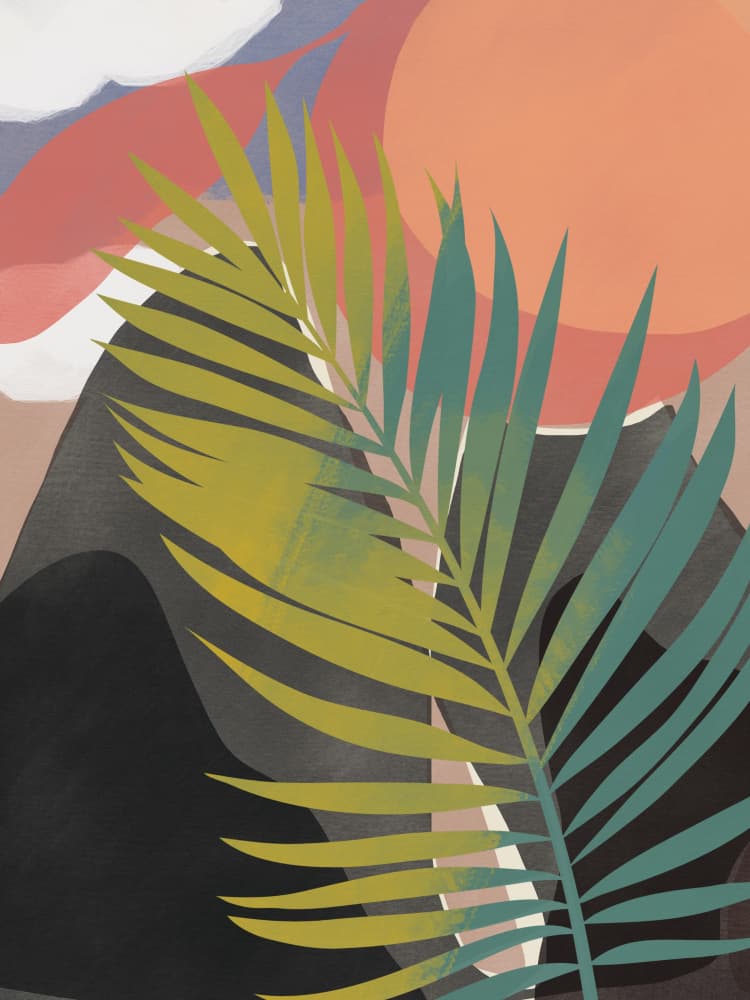 Abstract Palm Sunset by Little Dean — canvas wall art