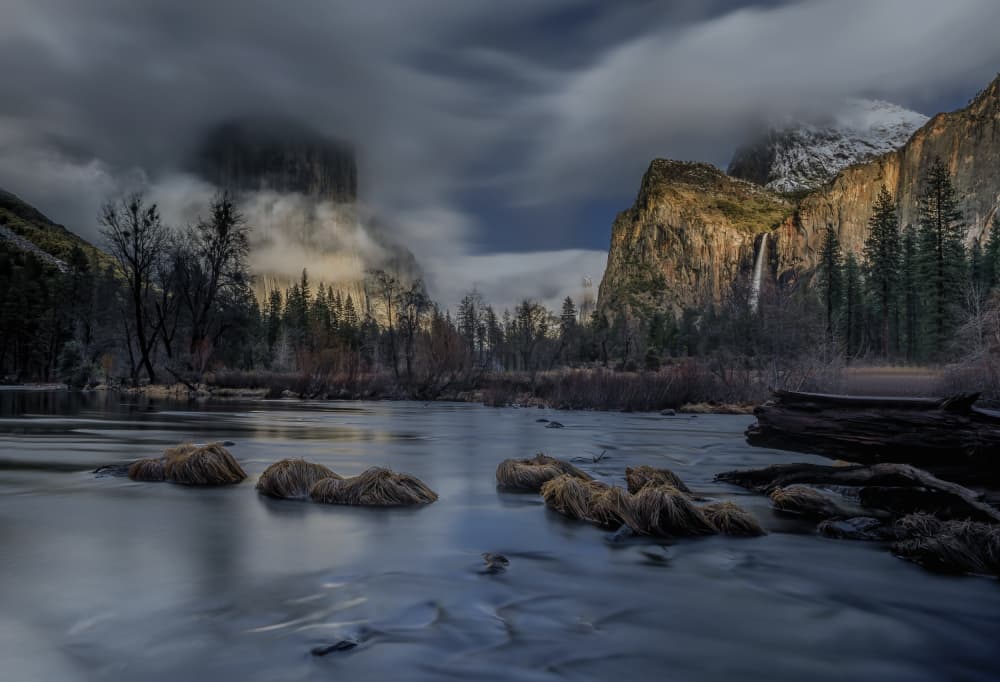 Misty Yosemite Valley by Jenny Qiu — canvas wall art