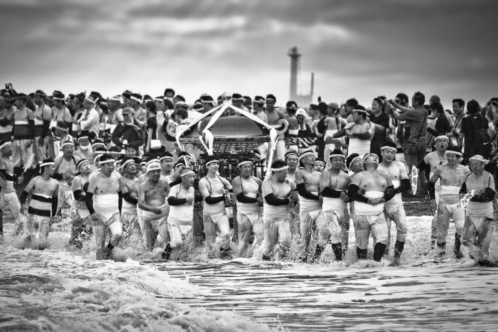 Japanese Ocean Festival by Yasutaka Sameshima — canvas wall art