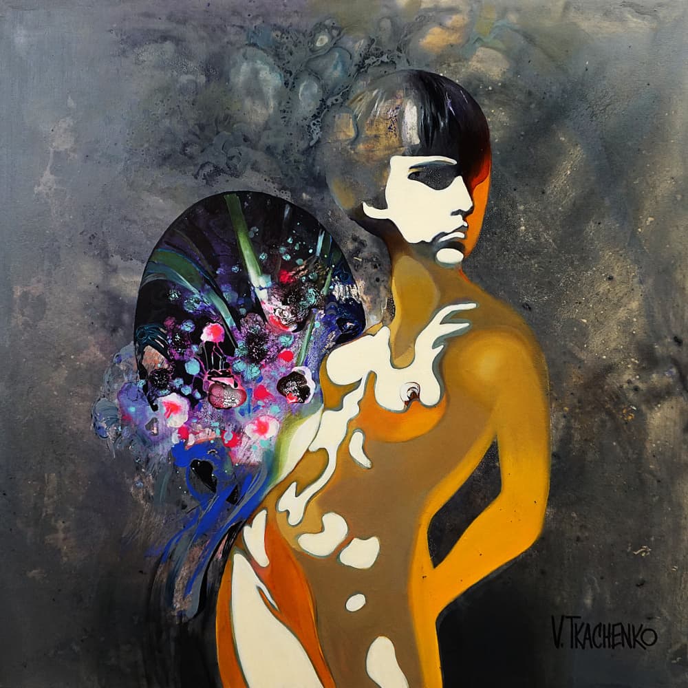 Abstract Floral Woman by Victor Tkachenko — canvas wall art