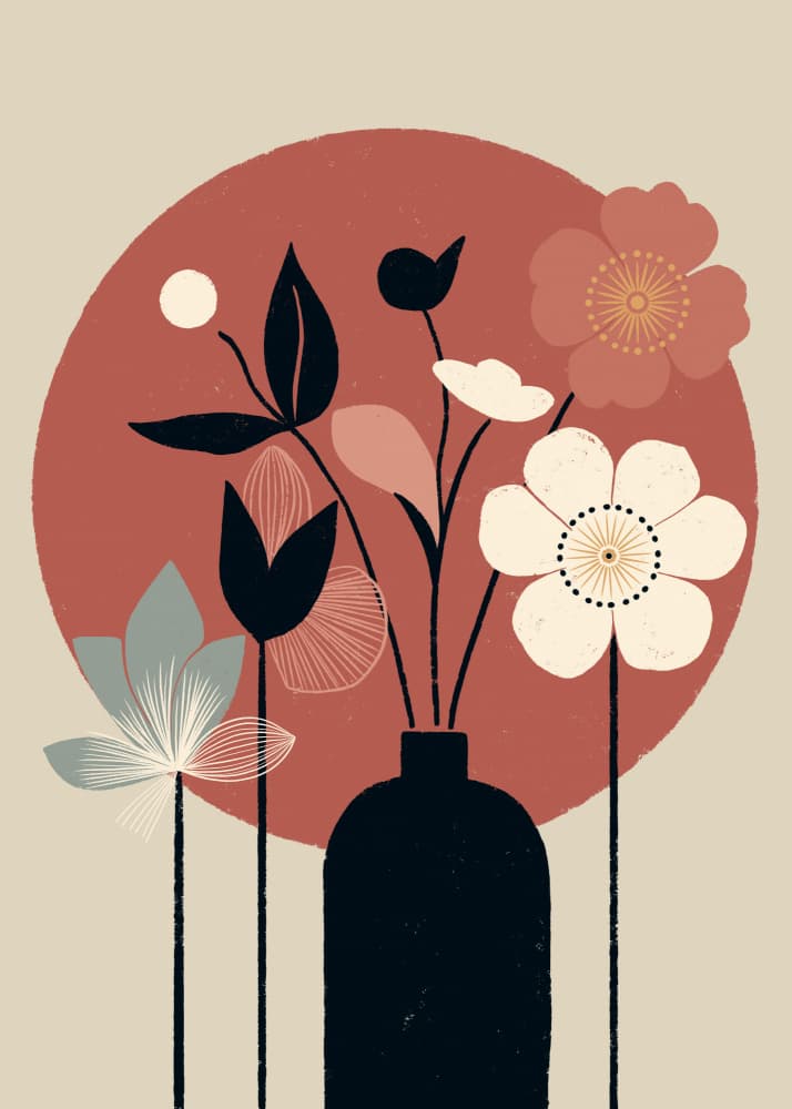 Abstract Flower Vase by Katarzyna Gąsiorowska — canvas wall art
