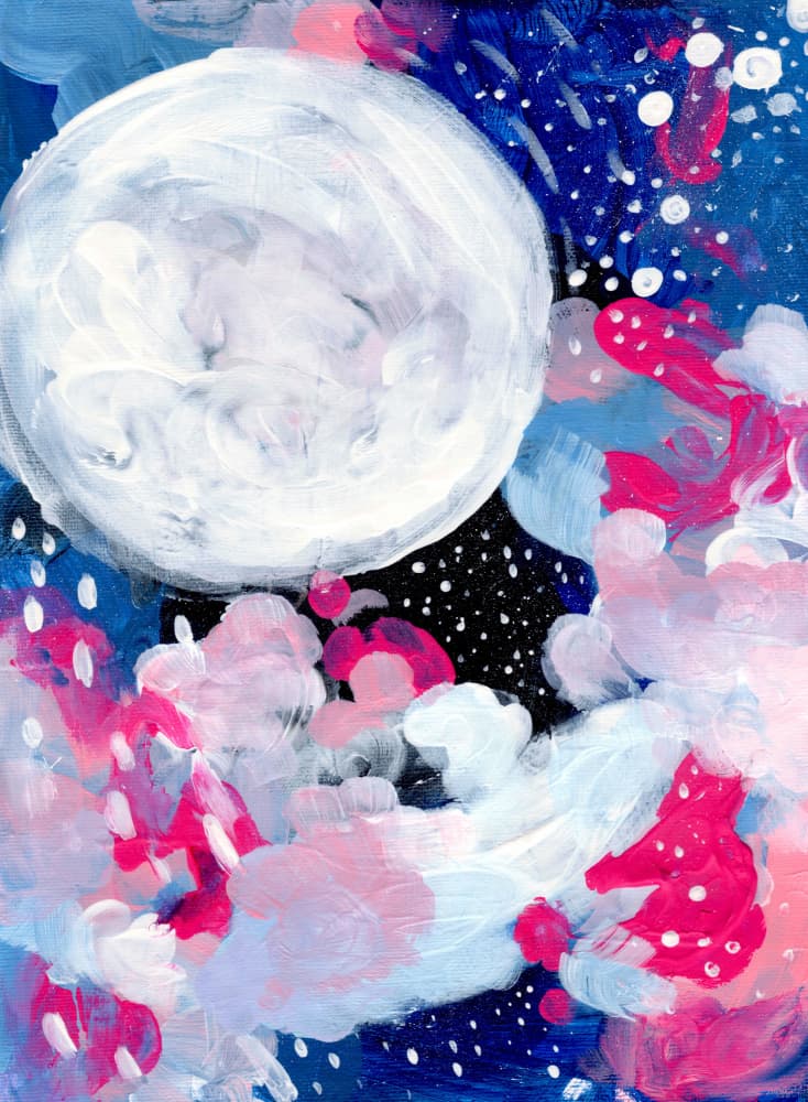 Dreamy Pink Night Sky by Ejaaz Haniff — canvas wall art