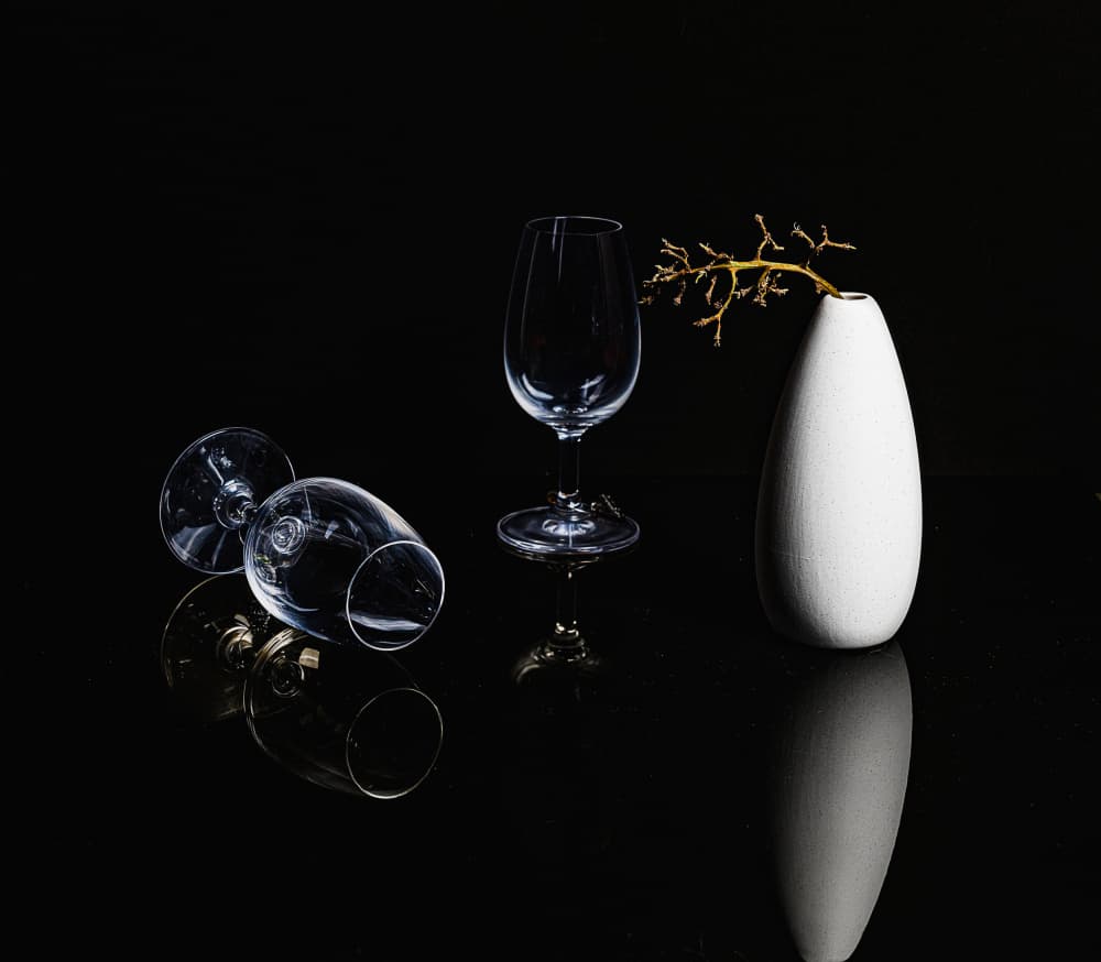 Elegant Glassware Still Life by Rob Ryan — canvas wall art