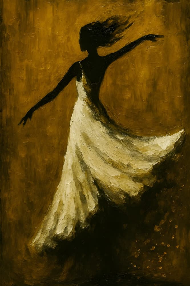 Dancing Woman In White by HUGO — canvas wall art