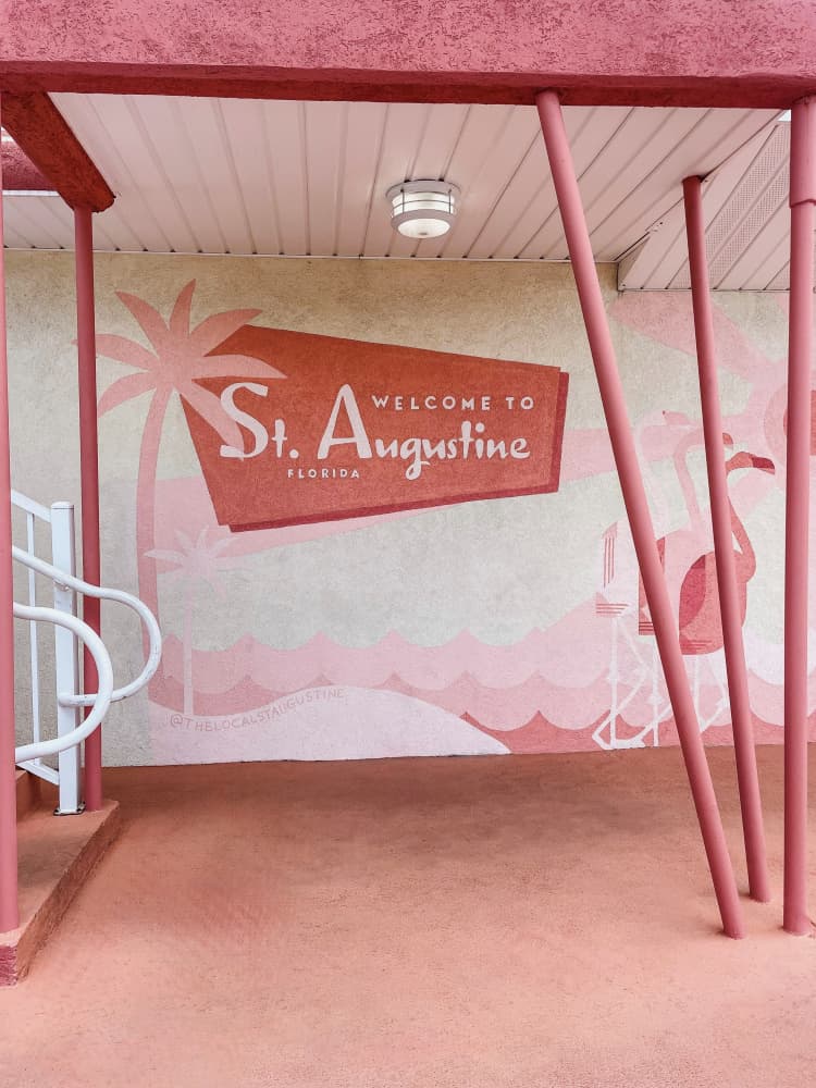 Retro St Augustine Welcome Mural by Del Mundo Portraits — canvas wall art