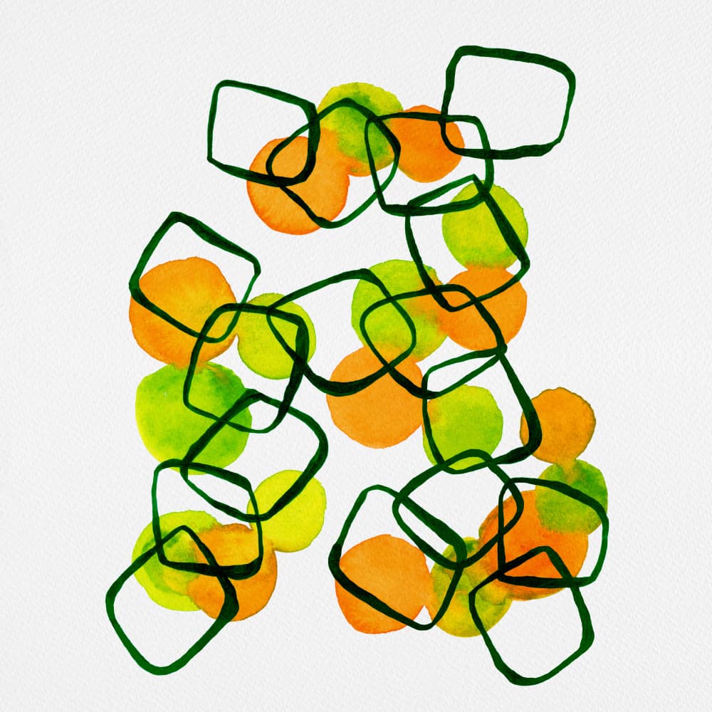 Vibrant Interlocking Shapes by Michele Channell — canvas wall art