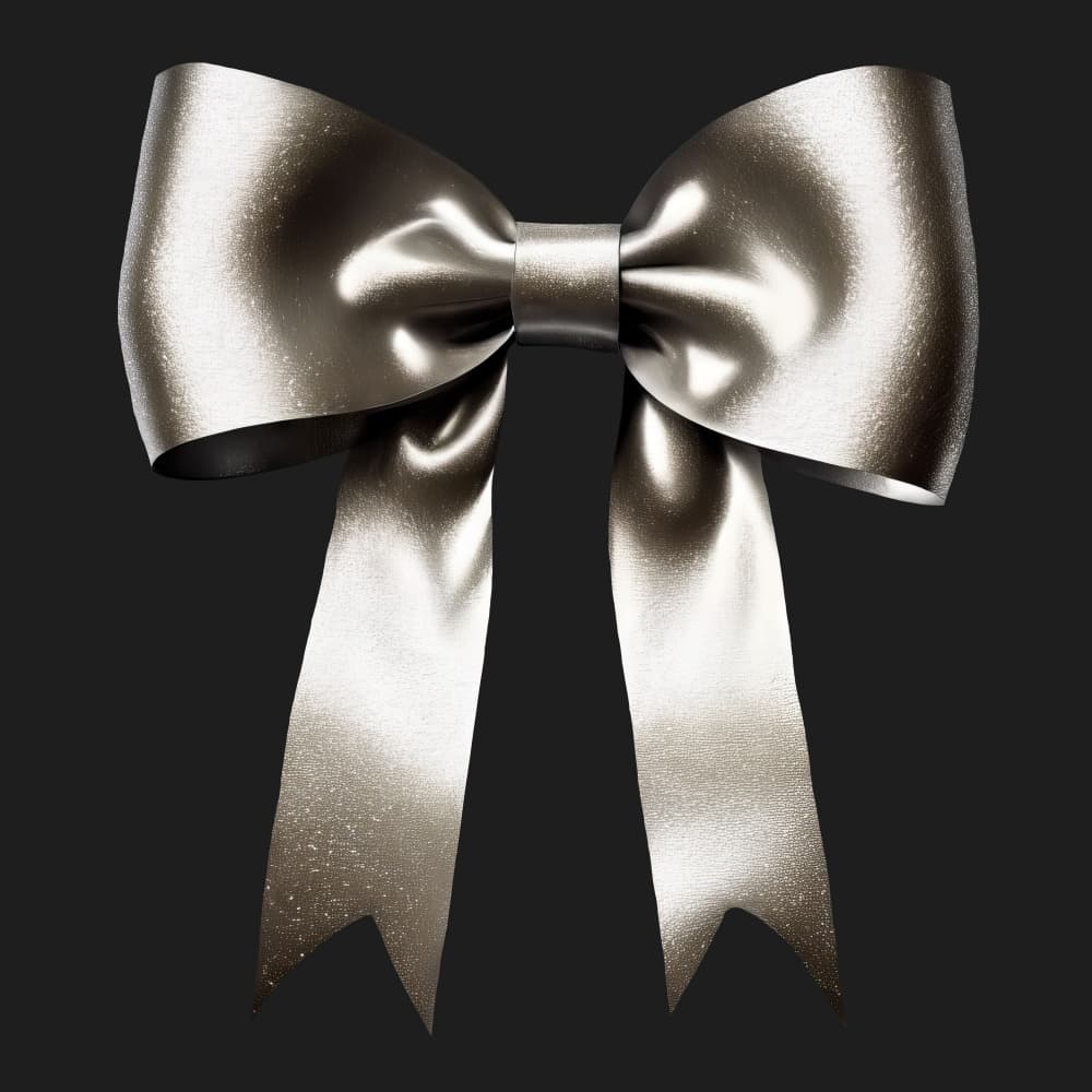 Elegant Silver Bow by Marika Barsrsind β canvas wall art