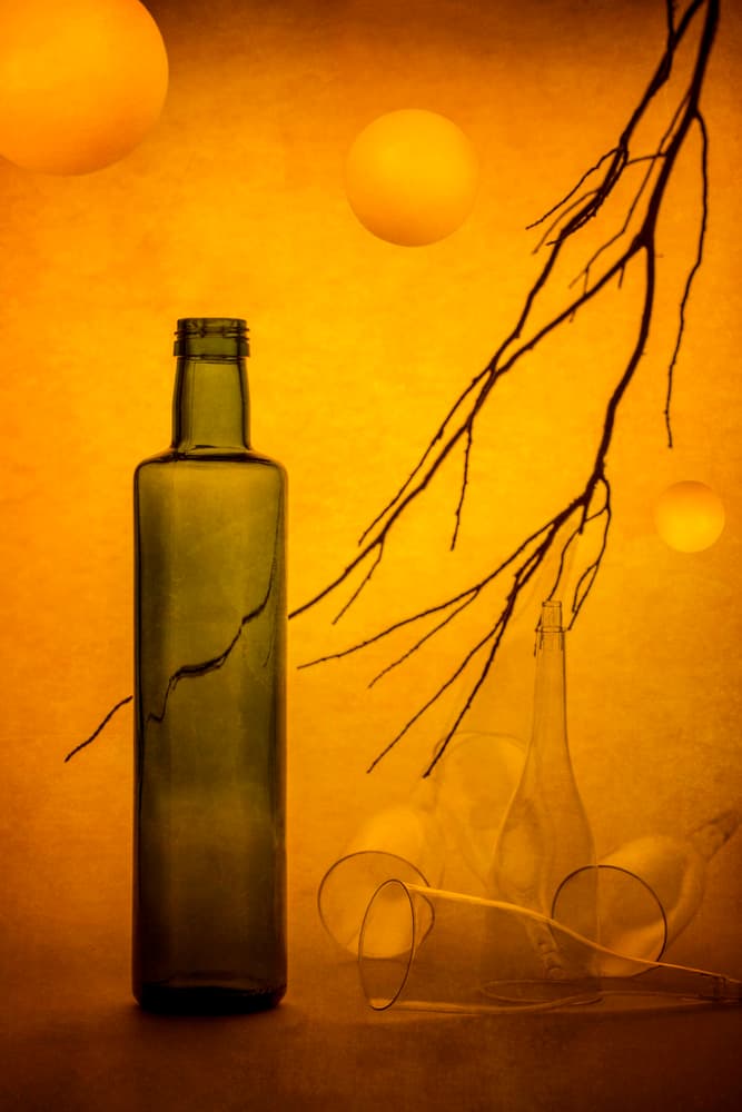 Cracked Bottle Golden Glow by Brig Barkow — canvas wall art