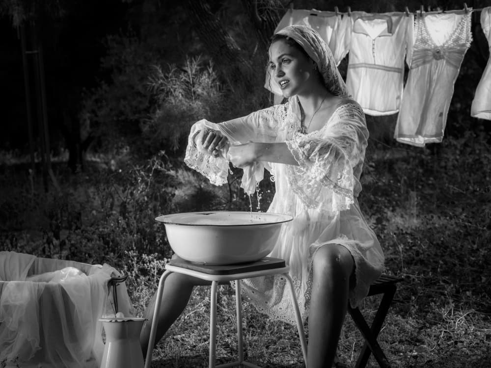Vintage Laundry Day by Eyal Alcalay — canvas wall art