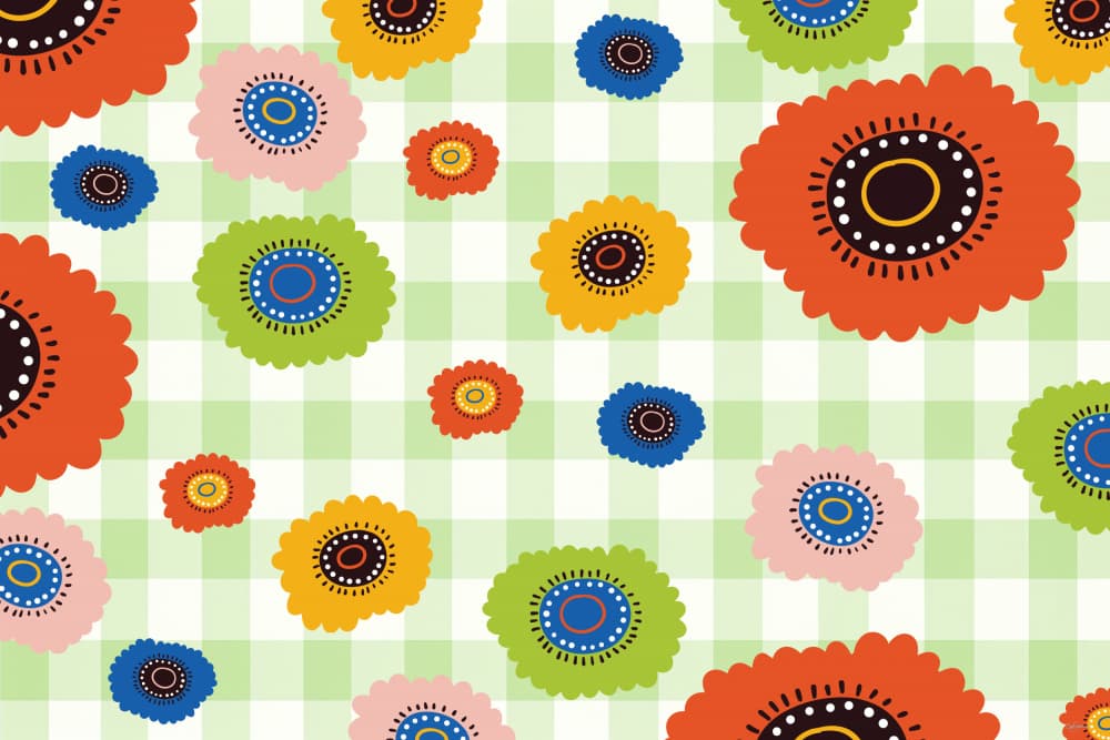 Colorful Floral Plaid by Sue Skellern — canvas wall art