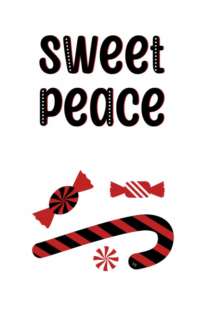 Sweet Peace Christmas Candy by Martina — canvas wall art