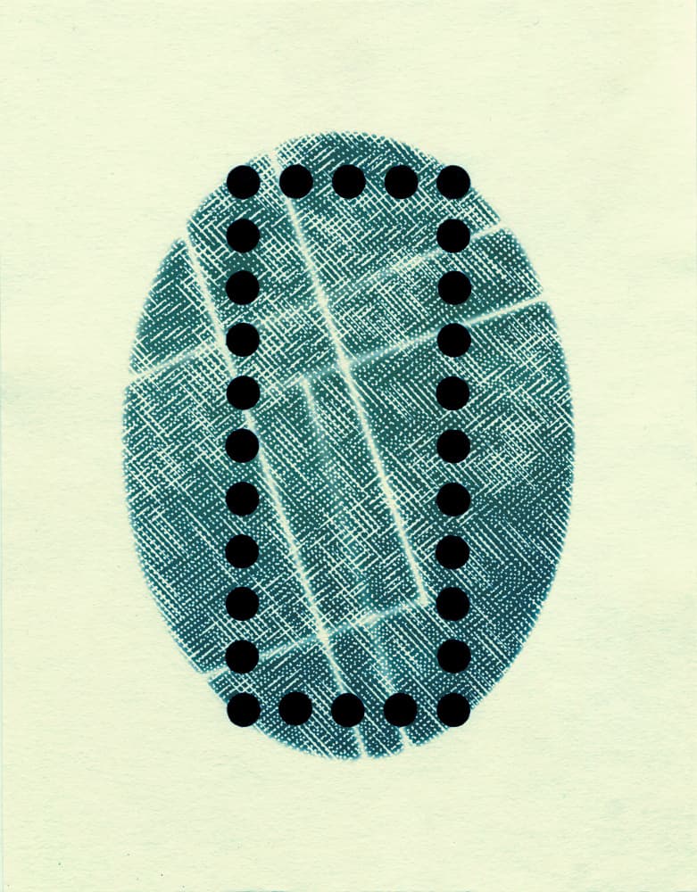 Teal Oval Dots by Petr Strnad — canvas wall art