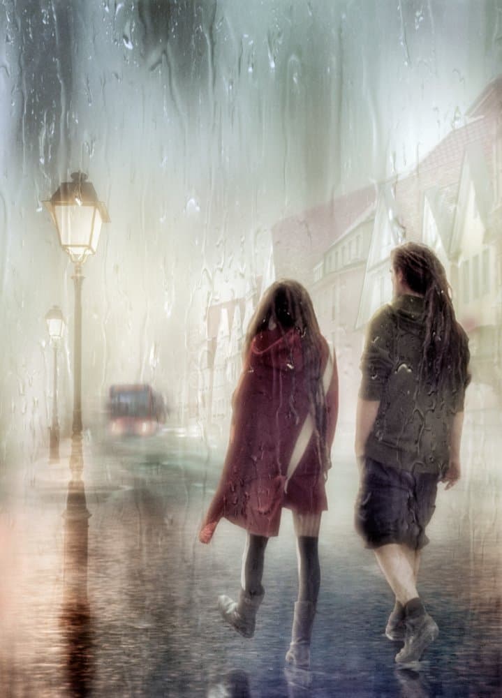 Rainy City Walk by Charlaine Gerber — canvas wall art