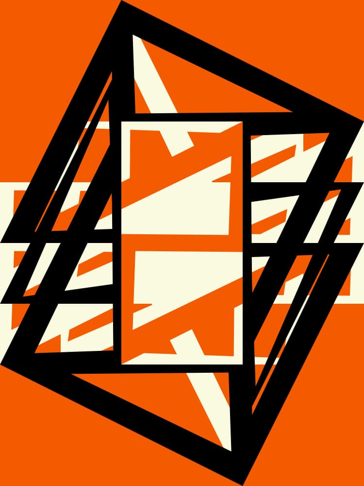 Orange Geometric Abstraction by Petr Strnad — canvas wall art