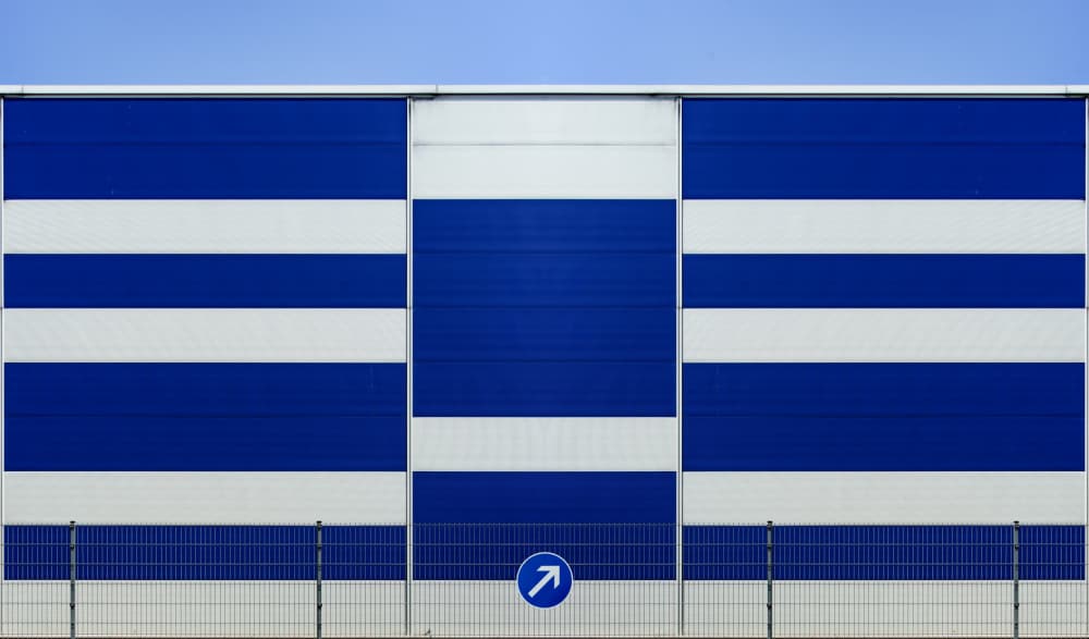 Blue Striped Facade by Stephan Rückert — canvas wall art