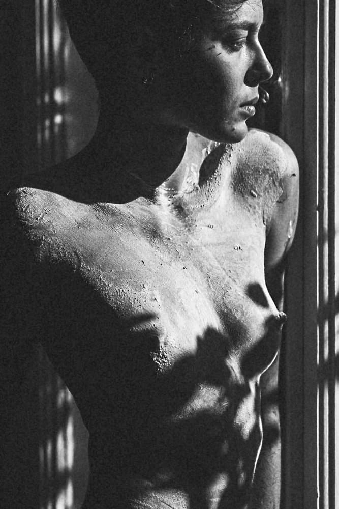 Textured Nude Profile by Bogdan Bouşcă — canvas wall art