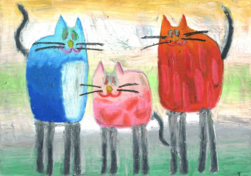 Colorful Cat Trio by Kulik — canvas wall art