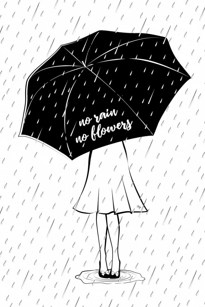 No Rain No Flowers by Martina — canvas wall art