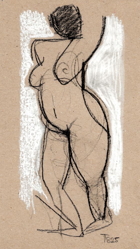 Charcoal Figure Study by Tore Bahnson — canvas wall art