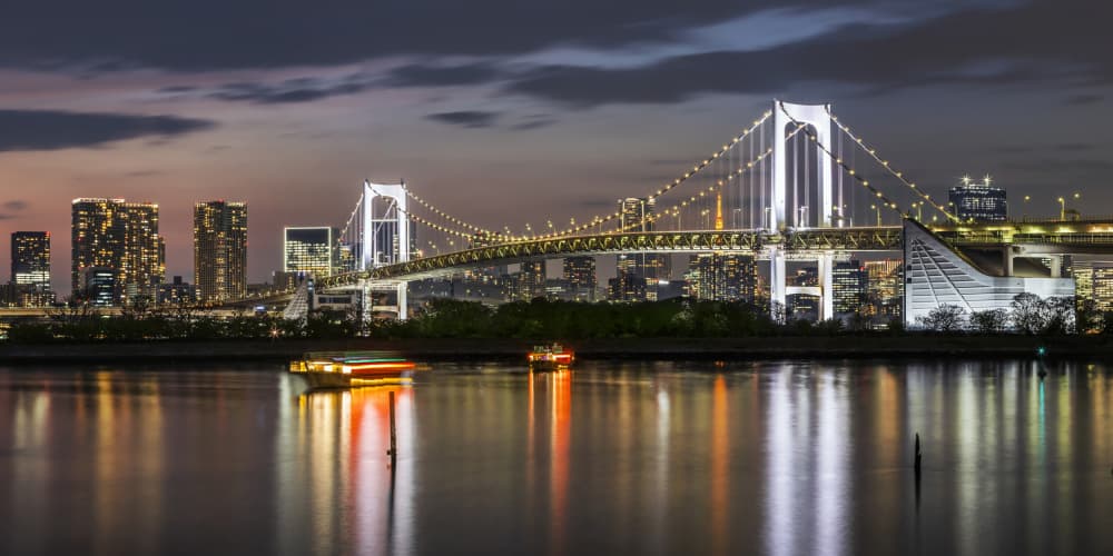 City Bridge Reflections by Melanie Viola — canvas wall art