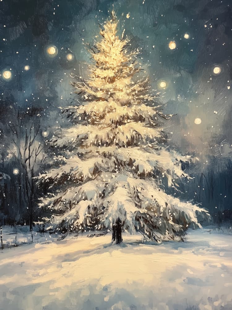 Glowing Winter Tree by Jolly and Dash — canvas wall art