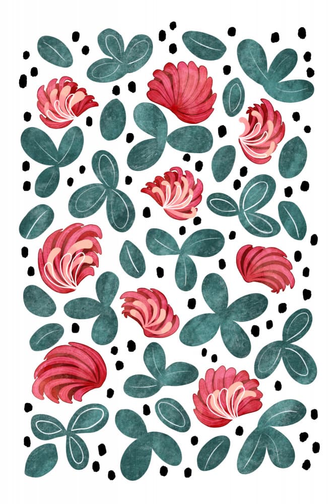 Abstract Floral Pattern by EMELIEmaria — canvas wall art