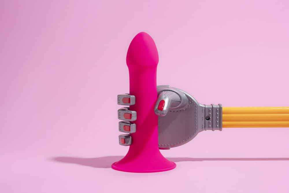 Robotic Pink Pleasure Grip by Julia Ramiro — canvas wall art