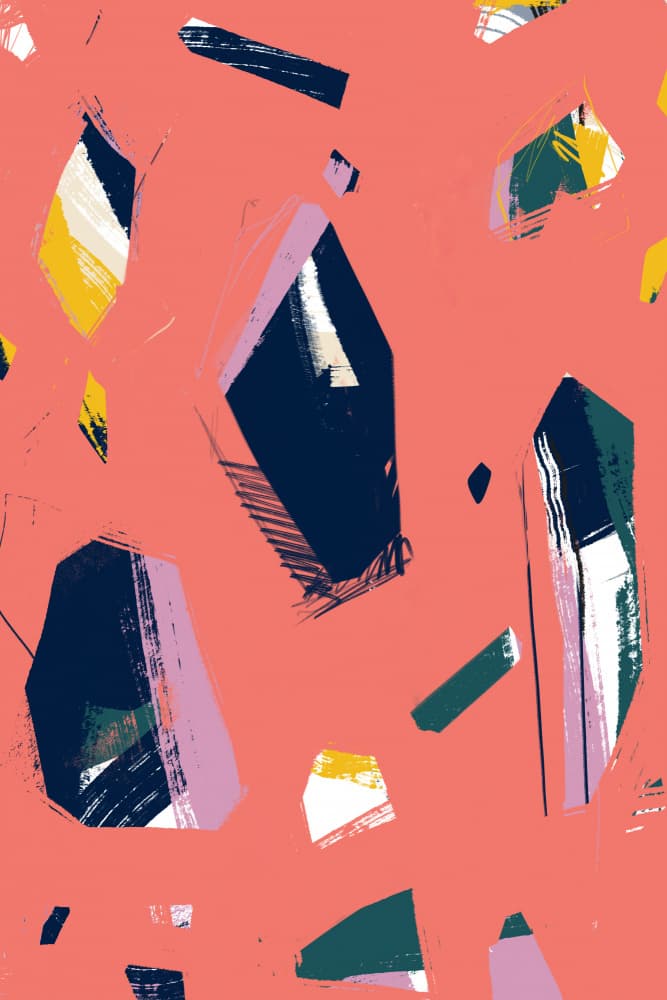 Geometric Coral Shards by Jilli Darling — canvas wall art
