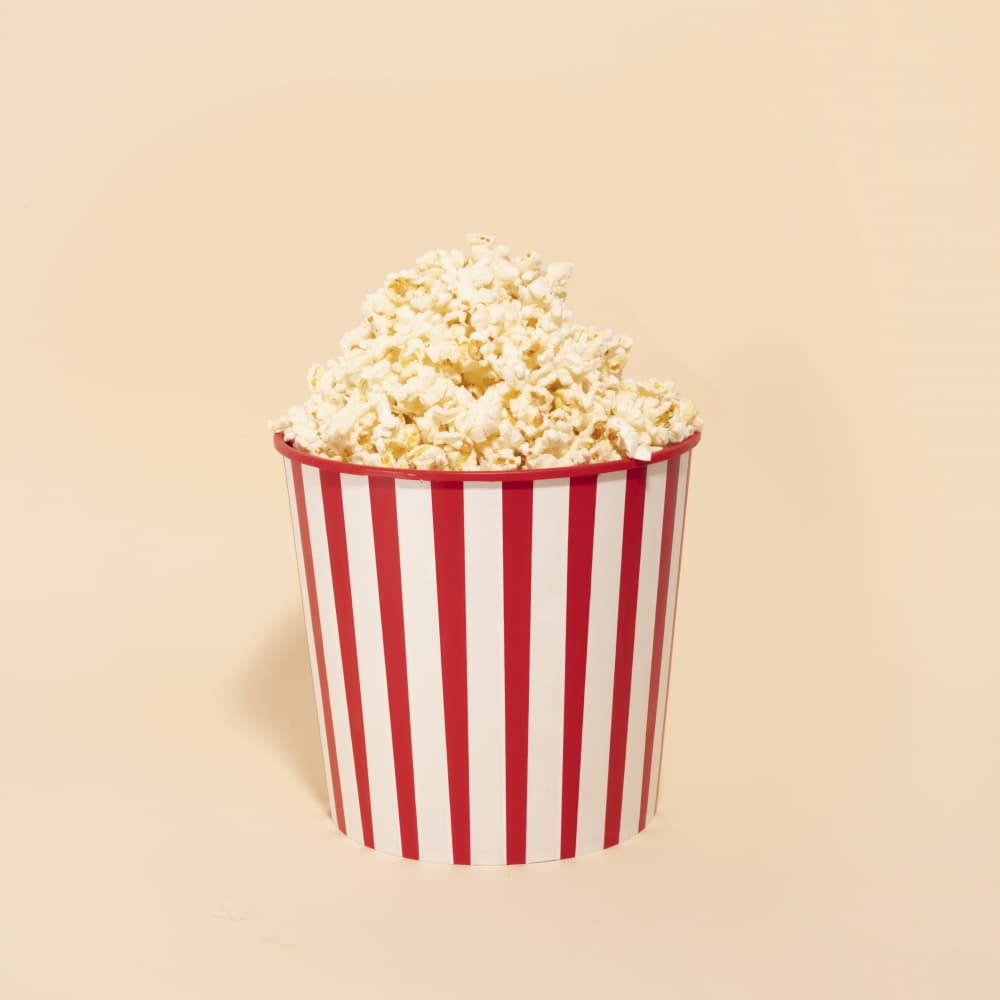Classic Popcorn Bucket by Julia Ramiro — canvas wall art