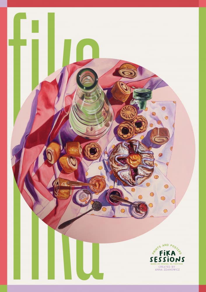 Fika Sweet Treats by Anna Zdanowicz — canvas wall art