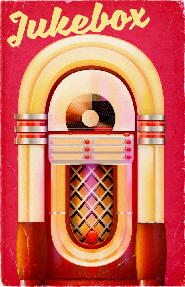 Vintage Jukebox Icon by Nicholas — canvas wall art