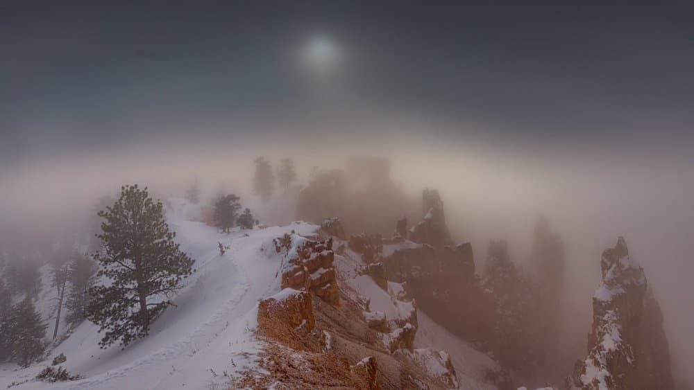Misty Winter Peaks by Ning Lin — canvas wall art