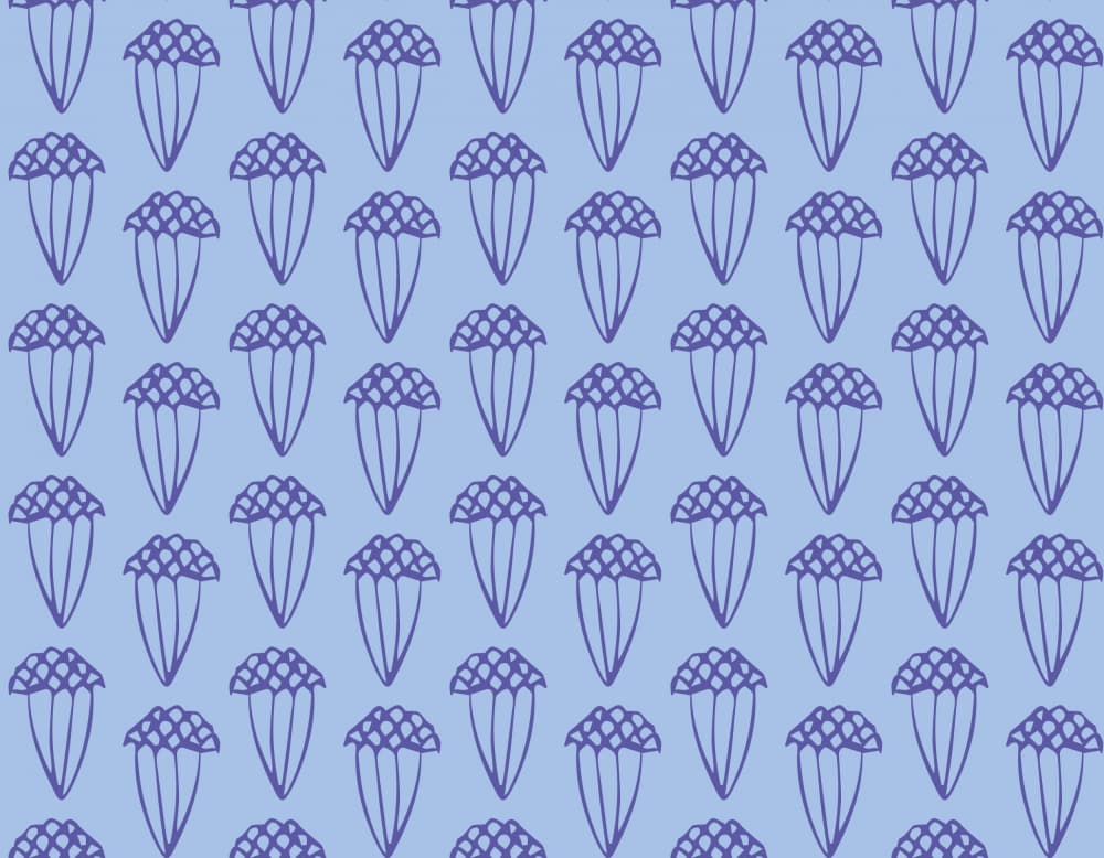 Blue Acorn Pattern by Yvonne Gustafsson — canvas wall art
