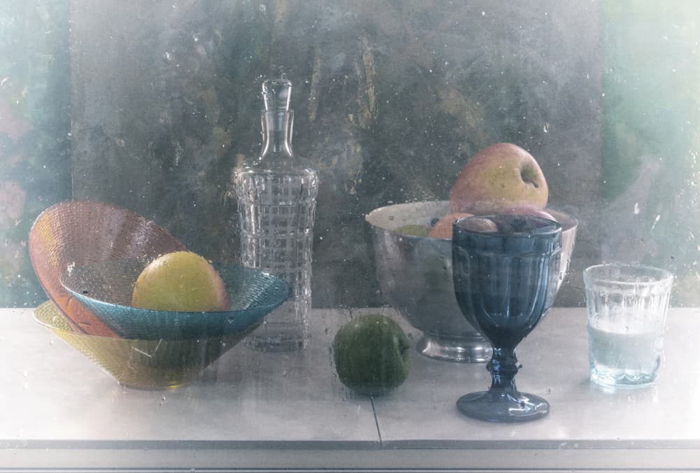Crisp Apples and Glass by UstinaGreen — canvas wall art