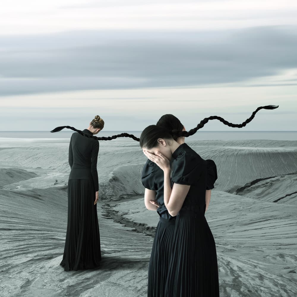 Surreal Braided Women by hardibudi — canvas wall art