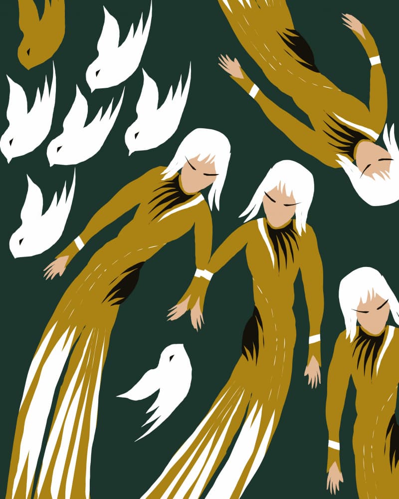 Floating Golden Women by Josie George — canvas wall art