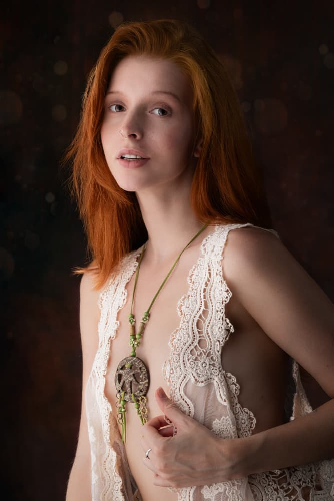 Ethereal Redhead in Lace by Jan Slotboom — canvas wall art