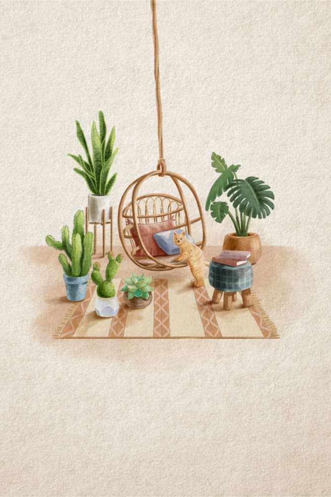 Bohemian Cat Home by Xuan Thai — canvas wall art